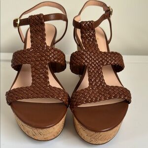 Kate Spade Brown Woven Leather Sandals